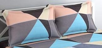 TIB 140 TC Glace Cotton King Size Bedsheet with 2 Pillow Covers,Bedsheet for Double Bed,90X100 Inches| 140 GSM, Multi, Pack of 3