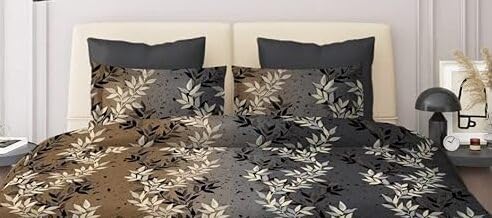 TIB 140 TC Glace Cotton King Size Bedsheet with 2 Pillow Covers,Bedsheet for Double Bed,90X100 Inches| 140 GSM, Multi, Pack of 3