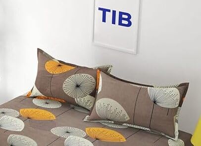 TIB 140 TC Glace Cotton King Size Bedsheet with 2 Pillow Covers,Bedsheet for Double Bed,90X100 Inches| 140 GSM, Multi, Pack of 3