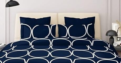 TIB 140 TC Glace Cotton King Size Bedsheet with 2 Pillow Covers,Bedsheet for Double Bed,90X100 Inches| 140 GSM, Multi, Pack of 3