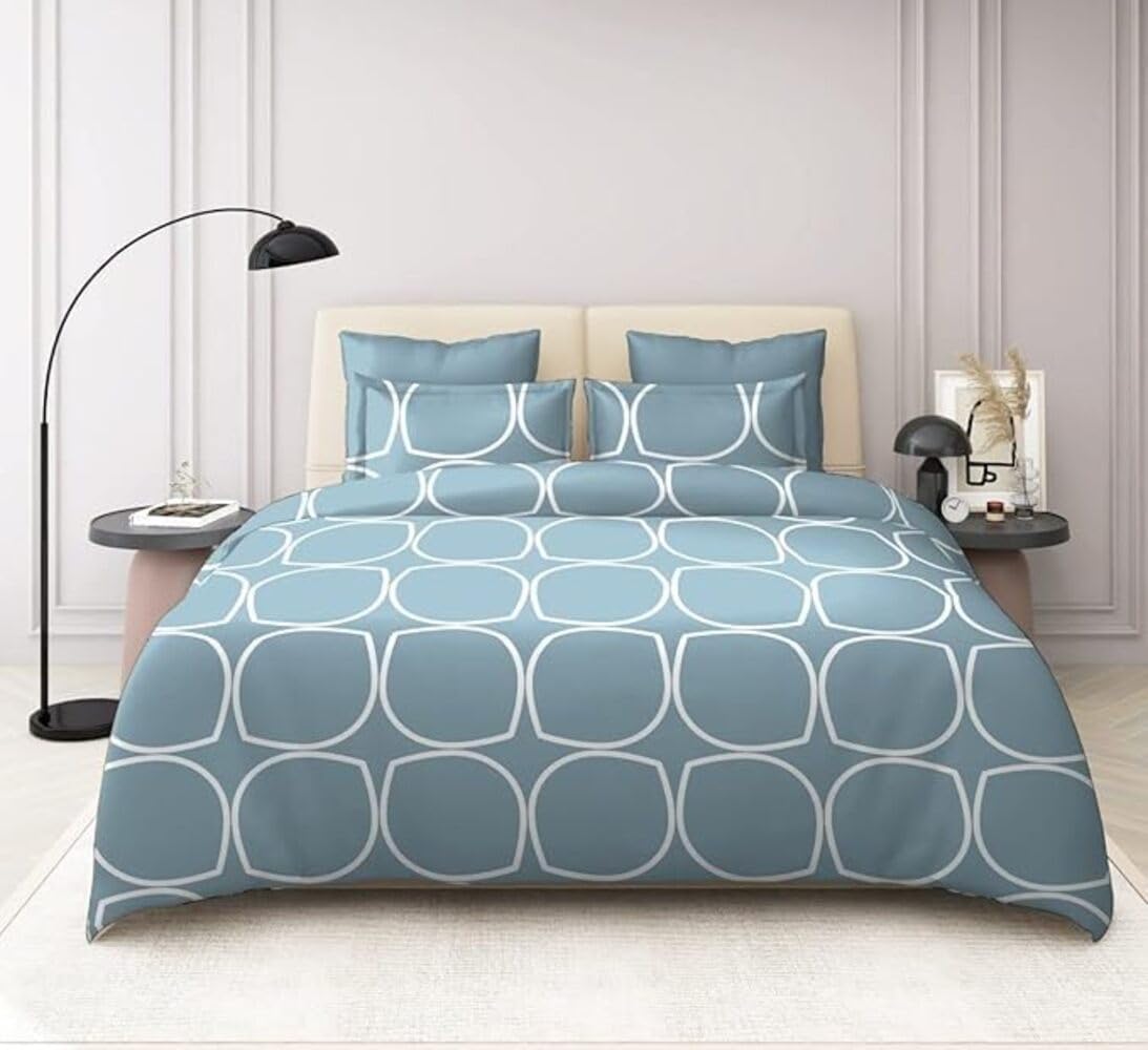 TIB 140 TC Glace Cotton King Size Bedsheet with 2 Pillow Covers,Bedsheet for Double Bed,90X100 Inches| 140 GSM, Multi, Pack of 3