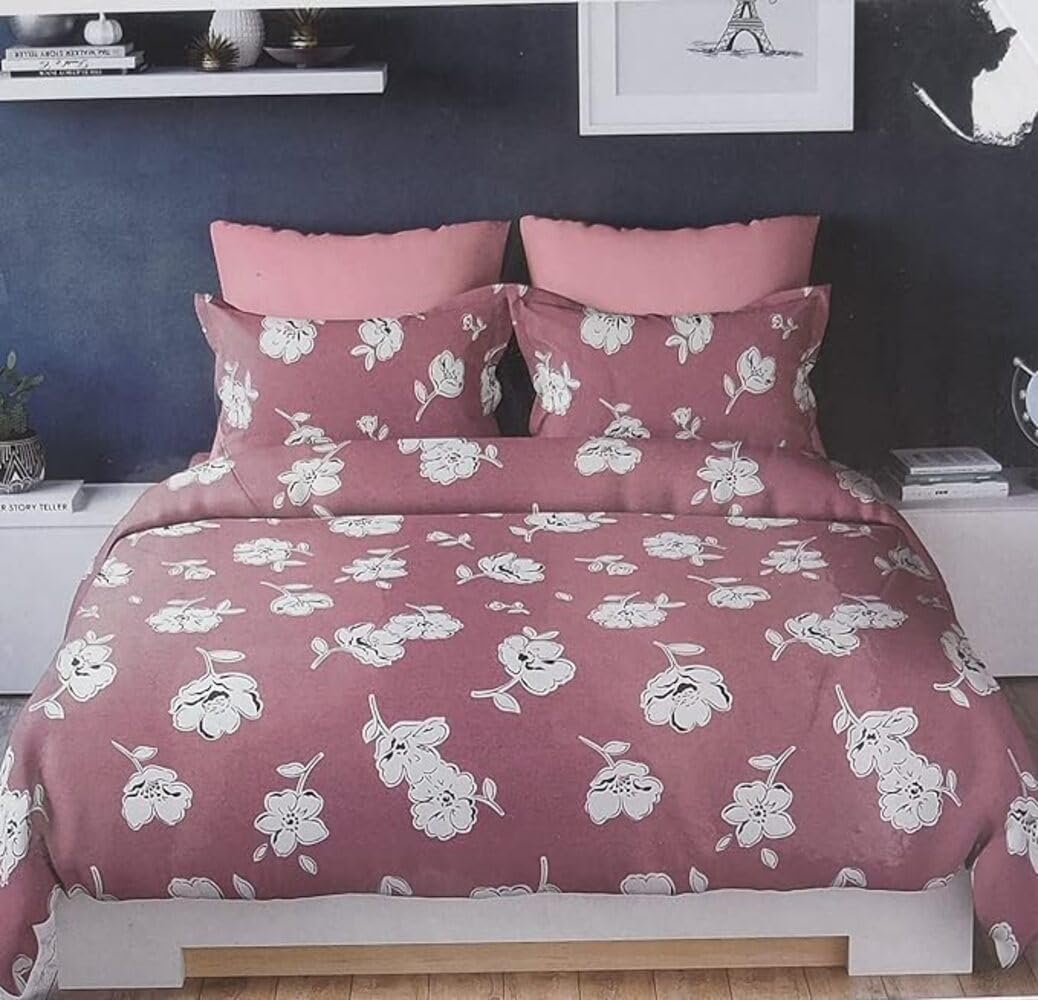 TIB 140 TC Glace Cotton King Size Bedsheet with 2 Pillow Covers,Bedsheet for Double Bed,90X100 Inches| 140 GSM, Multi, Pack of 3