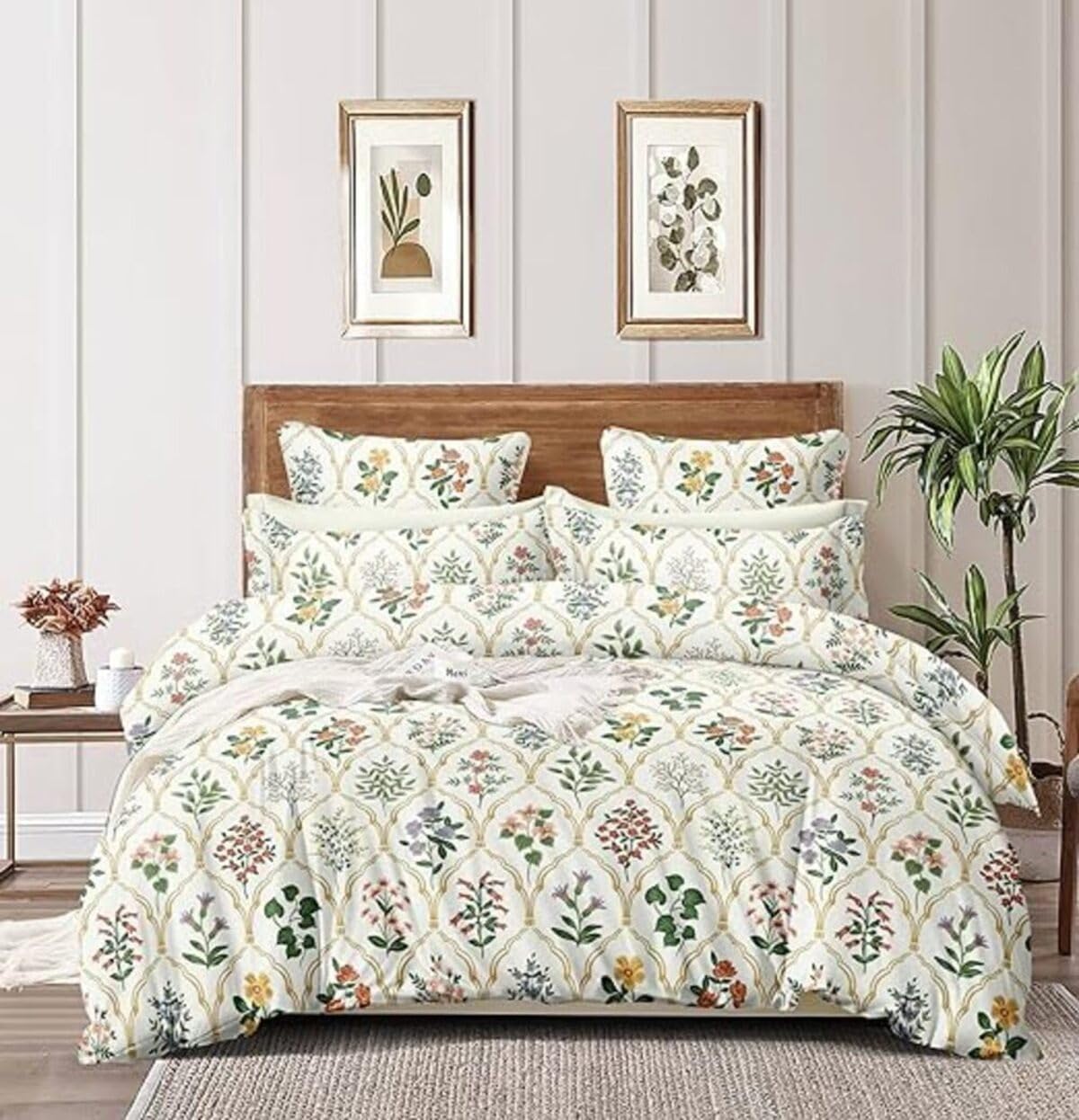 TIB 140 TC Glace Cotton King Size Bedsheet with 2 Pillow Covers,Bedsheet for Double Bed,90X100 Inches| 140 GSM, Multi, Pack of 3