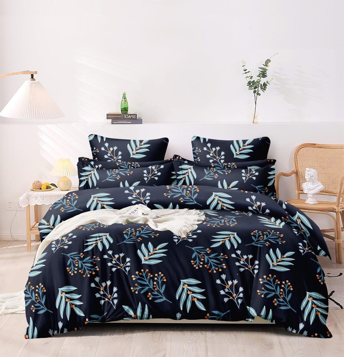TIB 140 TC Glace Cotton King Size Bedsheet with 2 Pillow Covers,Bedsheet for Double Bed,90X100 Inches| 140 GSM, Multi, Pack of 3