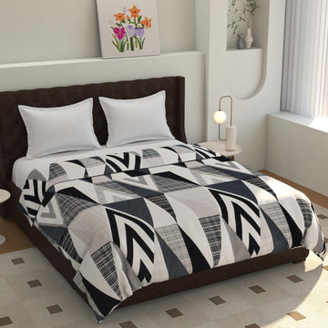 TIB® Warm Reversible Quilt Cover Double Bed with Zipper, Duvet Cover Double Bed Soft Flannel (90x100) Inches