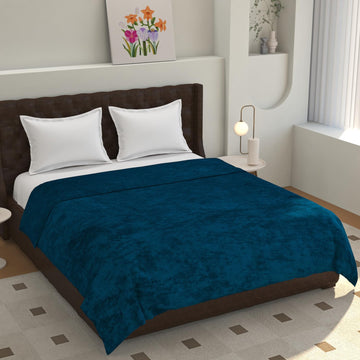 TIB® Warm Quilt Cover Double Bed with Zipper, Duvet Cover Double Bed Soft Flannel (90x100) Inches