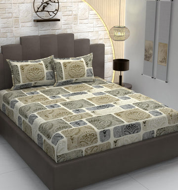 TIB 100% Cotton Elastic Fitted Bedsheets King Size, Elastic Fitted Cotton Bedsheet For King Size