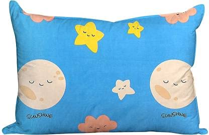 TIB 130 GSM Polycotton Kids Galaxy Pattern Bedsheet for Double Bed with 2 Pillow Covers,90x100 Inch, Sky Blue