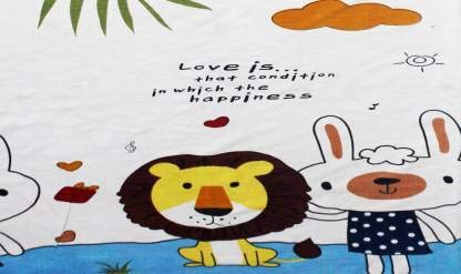 TIB 130 GSM Polycotton Kids Galaxy Pattern Bedsheet for Double Bed with 2 Pillow Covers,90x100 Inch, Blue-Beige