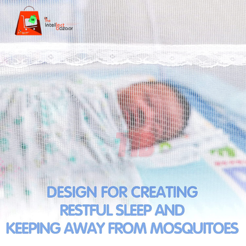 TIB Mosquito Net for Double Bed | King Size Foldable Machardani | Strong and Durable Mosquito Net Corrosion Resistant (Size of Mattress 6Ft X 6.25 Ft) Blue