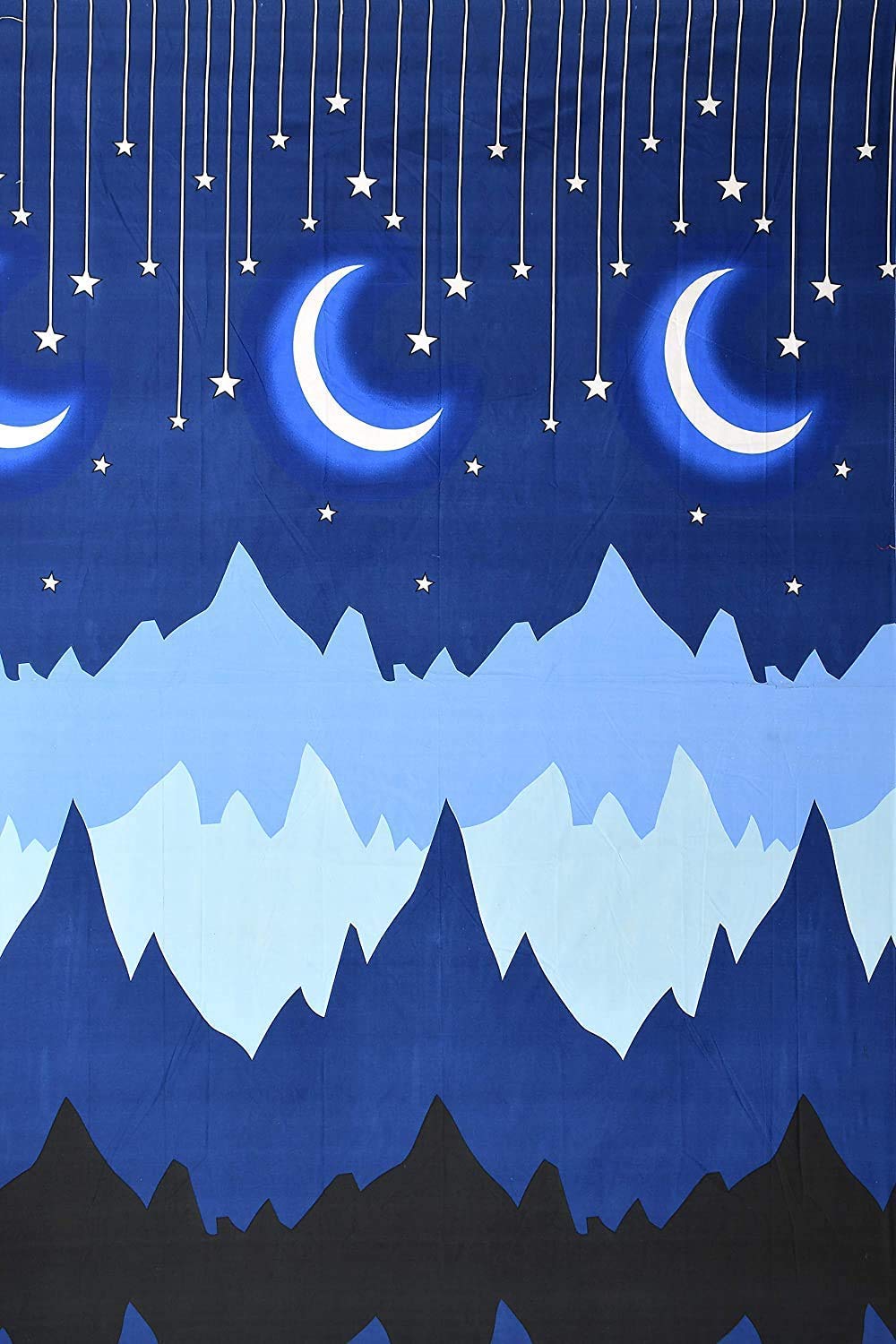 TIB 130 GSM Polycotton Kids Galaxy Pattern Bedsheet for Double Bed with 2 Pillow Covers,90x100 Inch, Blue