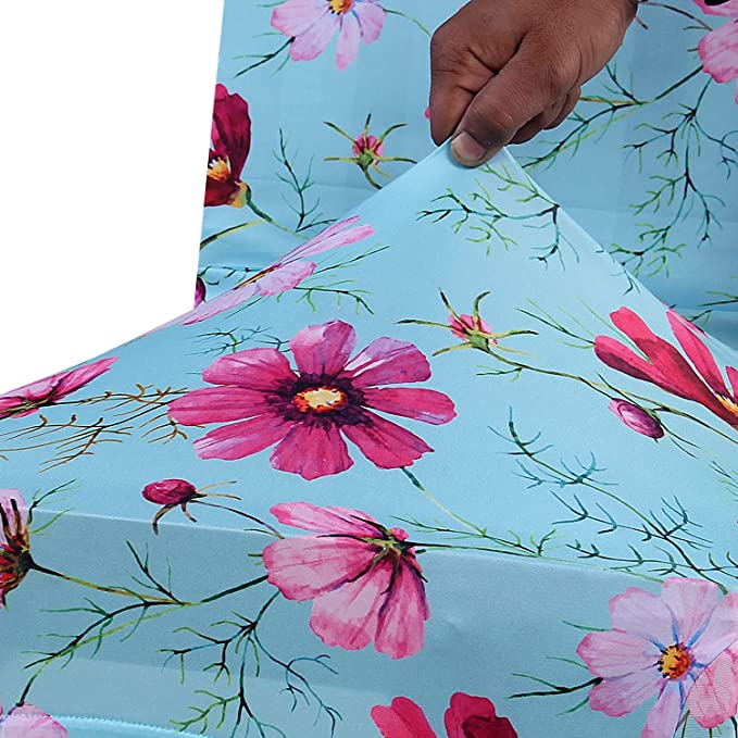 TIB Floral Elastic Stretchable Removable Washable Dining Chair Cover Set of 1 Chair Protector Seat Slipcover (Multicolor)