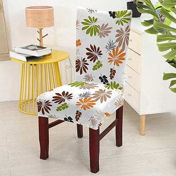 TIB The Intellect Bazaar Polyester Floral Elastic Stretchable Removable Washable Dining Chair Cover Set of 1 Chair Protector Seat Slipcover (Multicolor)-1 Piece