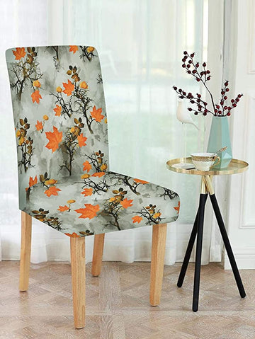 TIB Polyester Floral Elastic Stretchable Removable Washable Dining Chair Cover Set of 1 Chair Protector Seat Slipcover (Multicolor)-1 Piece