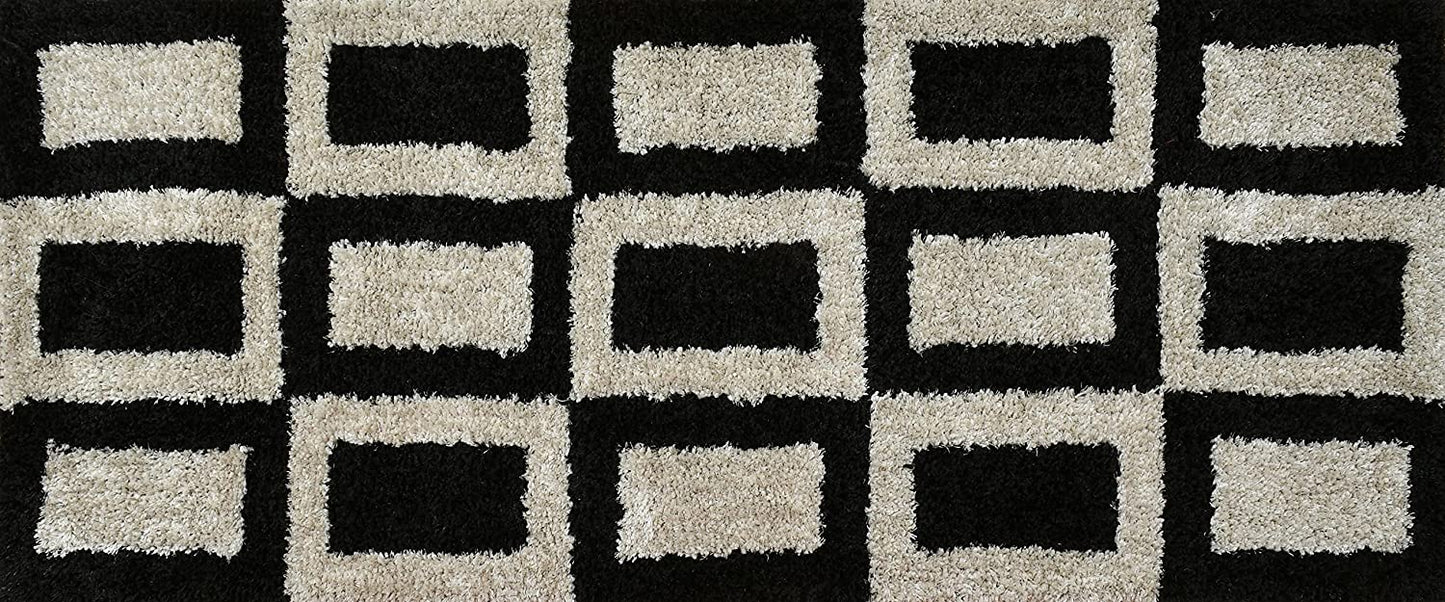 TIB® The Intellect Bazaar Shaggy Bedside Runner Home Floor Décor Rugs - Living, Dinning, Office, Rooms & Bedroom, Hallway Carpet (Cream Coffee)