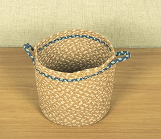 TIB The Intellect Bazaar jute Planter Pots/Handcrafted Storage Basket with handle, Multi-Purpose use for Living Room (10 x 10 Inches)Beige Color