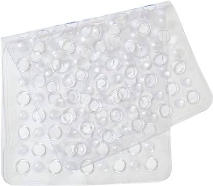 TIB® Nonslip Bathroom Shower Mat/Bathtub Mat Extra Soft Eco Friendly TPE Bath Mat for Kids, Machine Washable (27 L x 15 W Inch), Transparent
