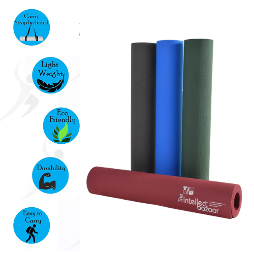 Yoga Mat 4mm Anti-Skid EVA Yoga Mats for Women Yoga Mat with Strap | Anti Slip Yoga Mat for Men Exercise Mat | Yoga Mate Gym Mats for Workout At Home Yogaa Mats