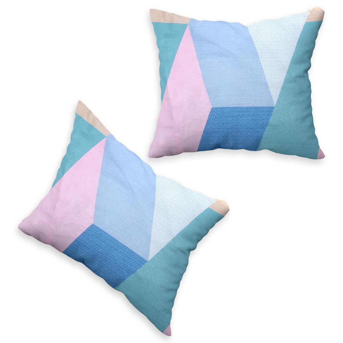 Jaipur Rugs Jaipur's Geometric Pattern Blue/Pink Cotton and Linen Polly Fill  Pillow - (14x20)