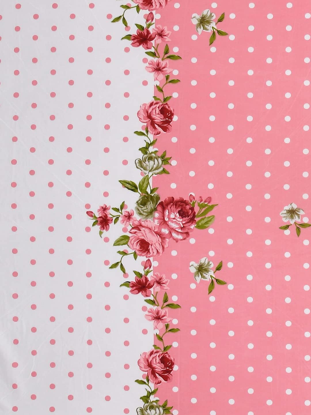 TIB The Intellect Bazaar Glace Cotton Elastic Fitted Bedsheets King Size | Bedsheet for Double Bed with 2 Pillow Covers (72” x 78” or 182 x 152 cm) Pink & White Floral