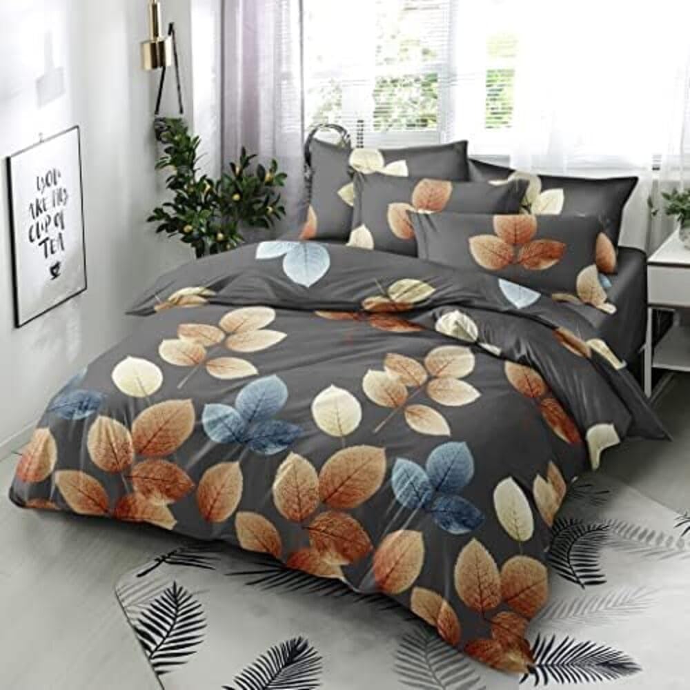 TIB 140 TC Glace Cotton King Size Bedsheet with 2 Pillow Covers,Bedsheet for Double Bed,90X100 Inches| 140 GSM, Multi, Pack of 3