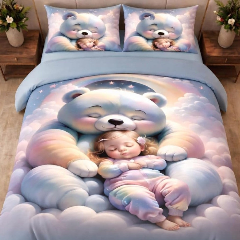 7D King Size Bedsheet with 2 Pillow Covers