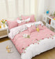TIB The Intellect Bazaar Glace Cotton Elastic Fitted Bedsheets King Size | Bedsheet for Double Bed with 2 Pillow Covers (72” x 78” or 182 x 152 cm) Pink & White Floral