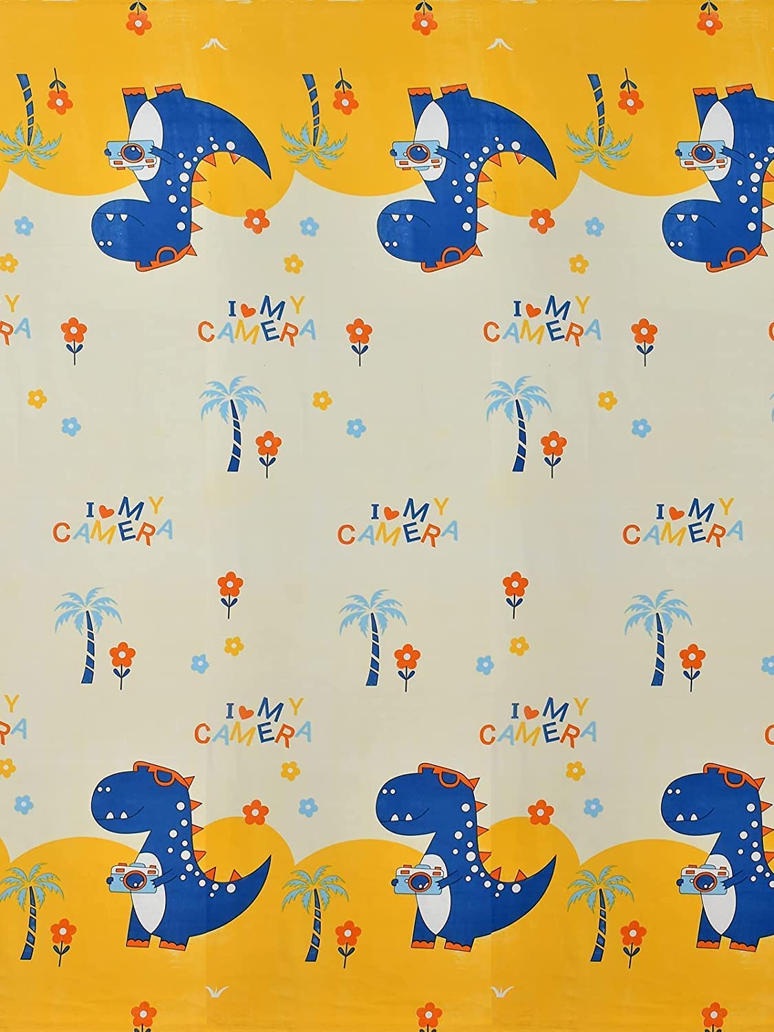 The Intellect Bazaar 3D Printed Bedsheet for Single Bed for Kids Room | Single Size Bedsheet with Elastic Fitted | Elastic Bedsheet Cartoon Print (60x90 Inch, I Love My Camera)