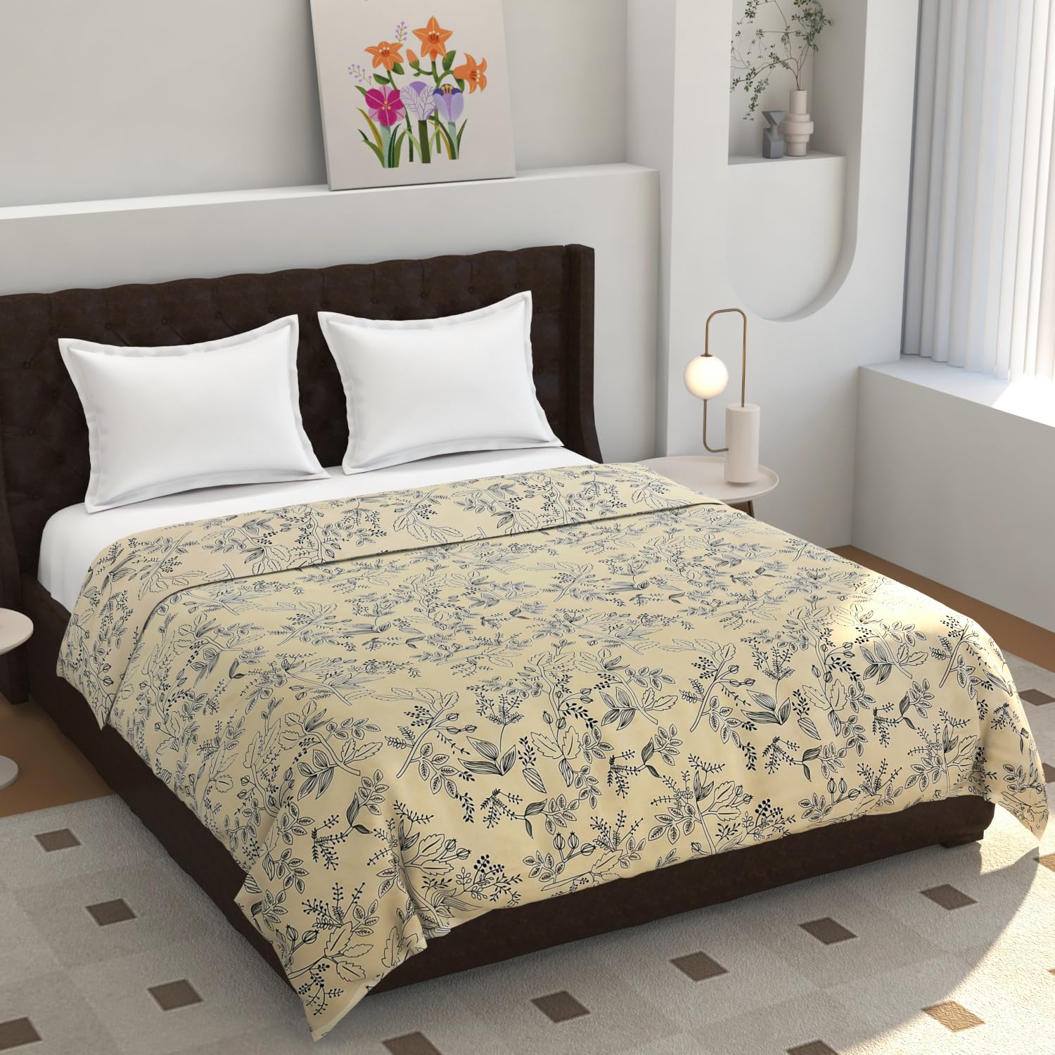 TIB® 140 GSM Soft Glace Cotton Duvet Cover Double Bed II Razai Cover II Quilt Cover II Dohar Cover for Double Bed with Zipper. (Multi Triangle, Double)