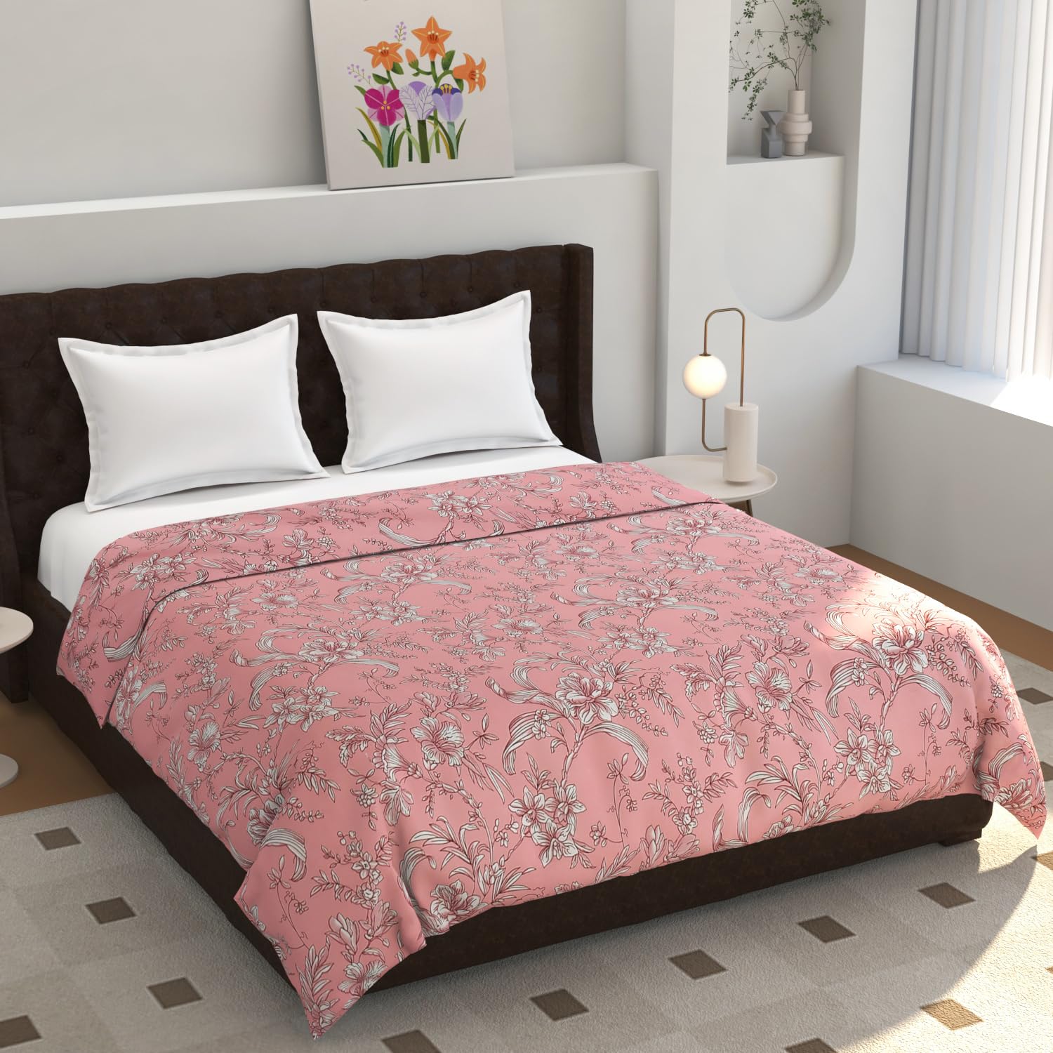 TIB® 140 GSM Soft Glace Cotton Duvet Cover Double Bed II Razai Cover II Quilt Cover II Dohar Cover for Double Bed with Zipper. (Multi Triangle, Double)