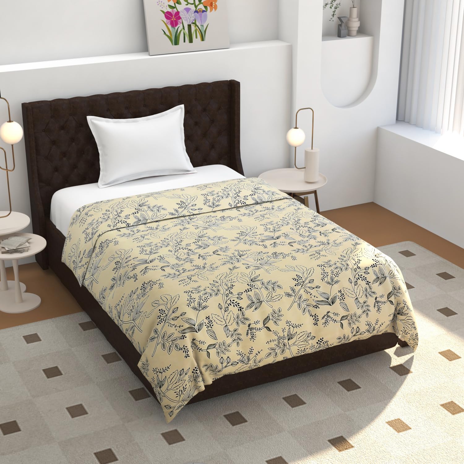 TIB® 140 GSM Soft Glace Cotton Duvet Cover Double Bed II Razai Cover II Quilt Cover II Dohar Cover for Double Bed with Zipper. (Multi Triangle, Double)