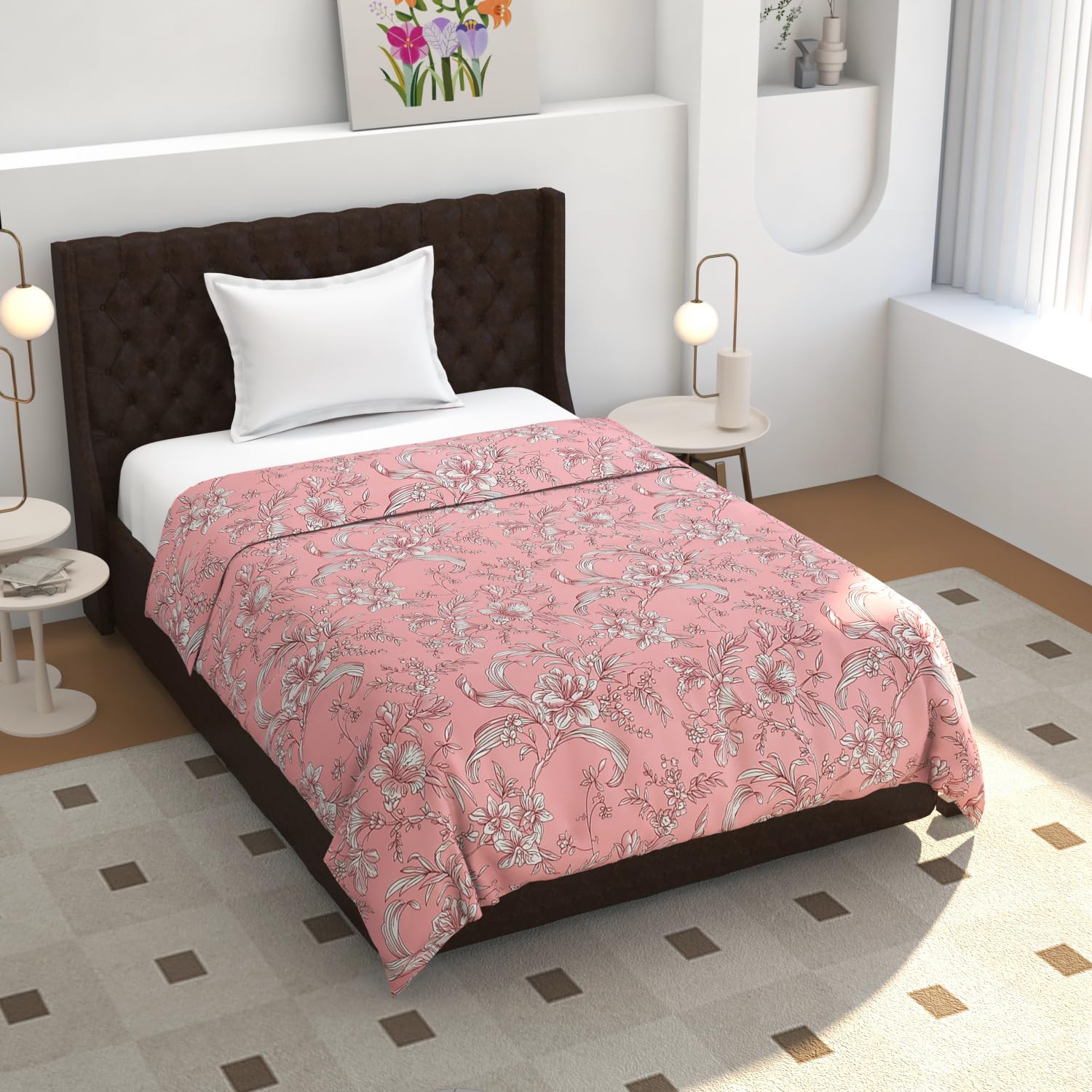 TIB® 140 GSM Soft Glace Cotton Duvet Cover Double Bed II Razai Cover II Quilt Cover II Dohar Cover for Double Bed with Zipper. (Multi Triangle, Double)