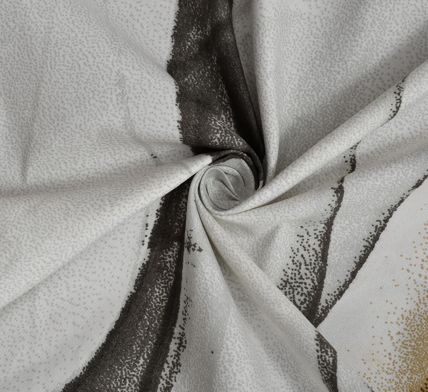 TIB Glace Cotton Elastic Fitted Bedsheets Single Bed 36x78x8 Inches with 1 Pillow Covers, 210TC (Gray & Black, Single)