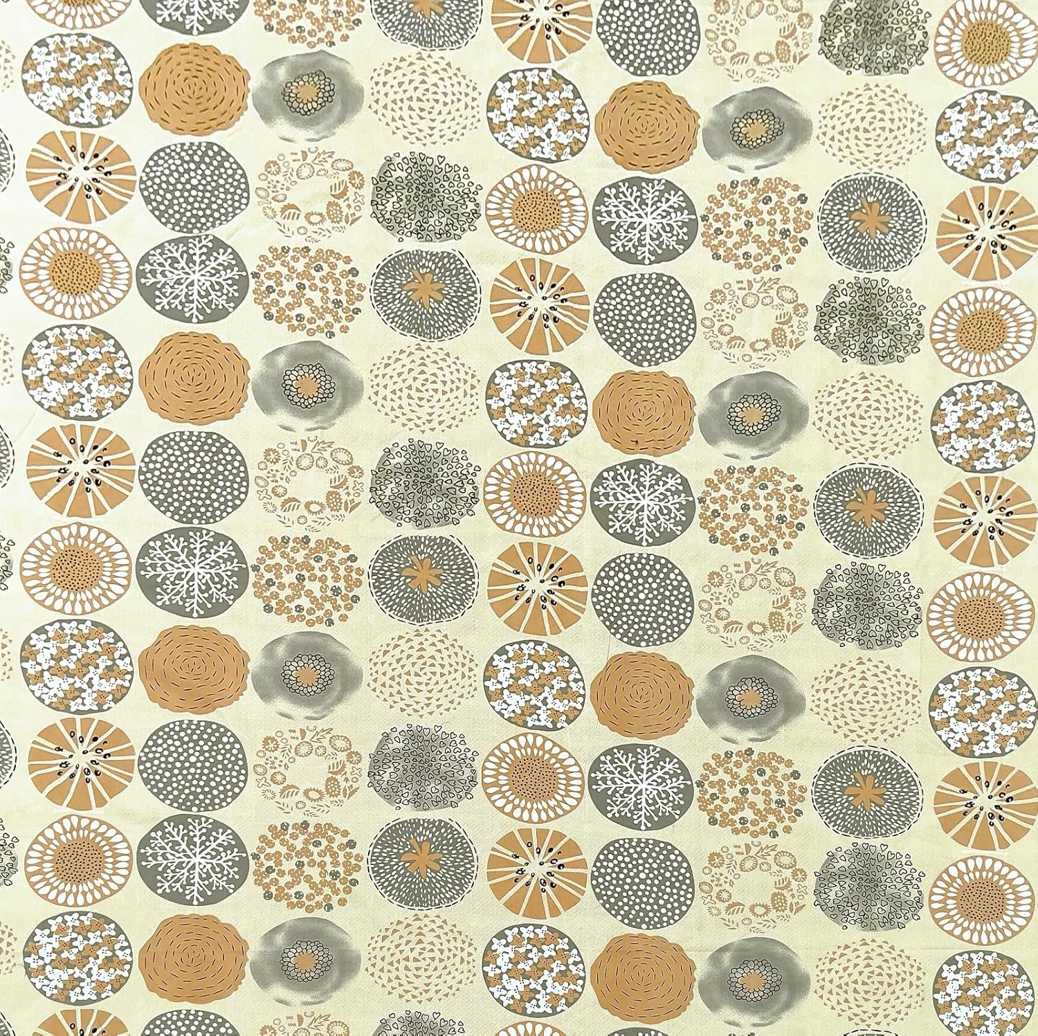 TIB Premium 250TC Glace Cotton Coordinate Bedsheet for Double Bed King Size(108x108 Inches) with 2 Pillow Covers (18x28 Inches)– Soft & Durable Fabric (Beige Circle)