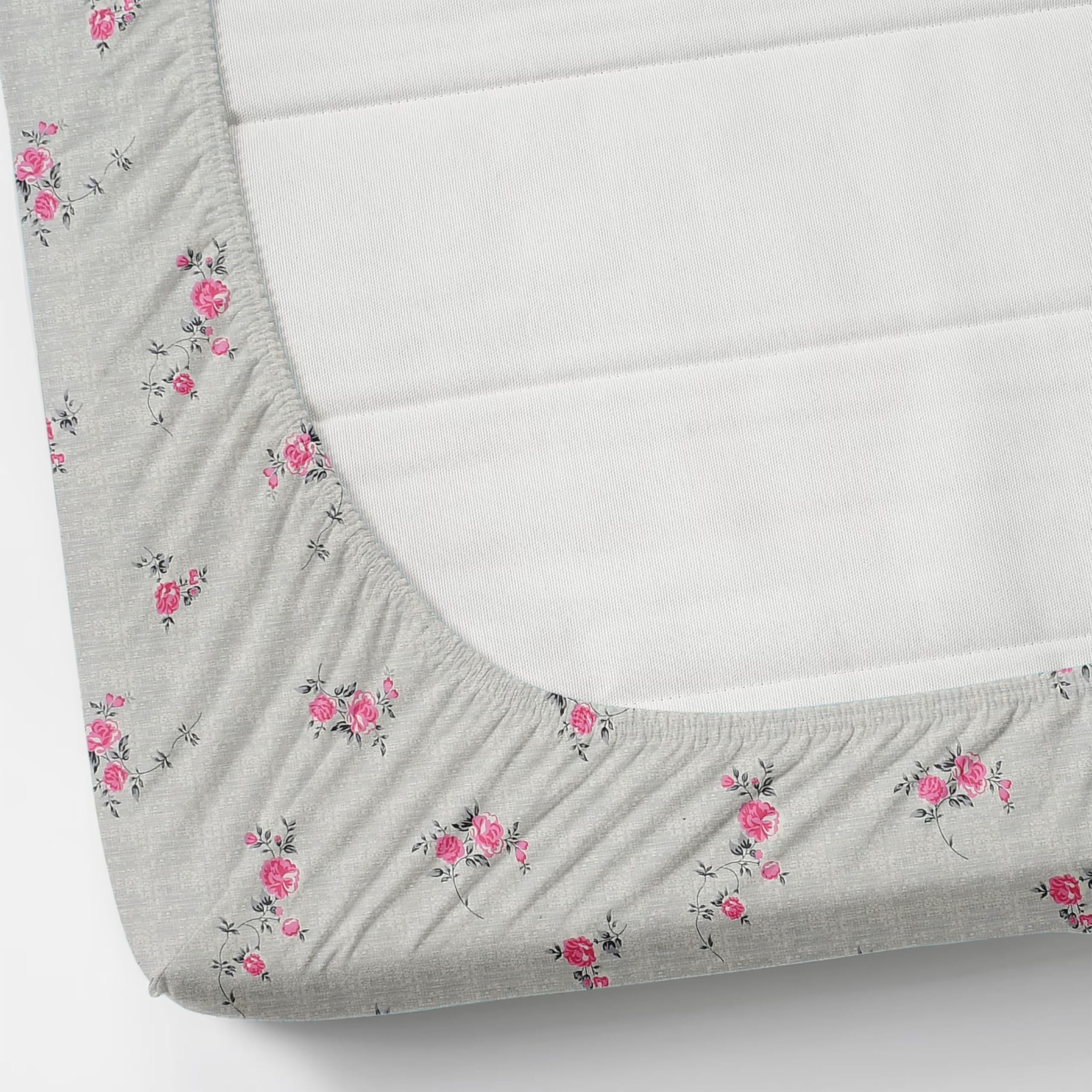 TIB 100% Cotton Elastic Fitted Bedsheets King Size, Elastic Fitted Cotton Bedsheet For King Size