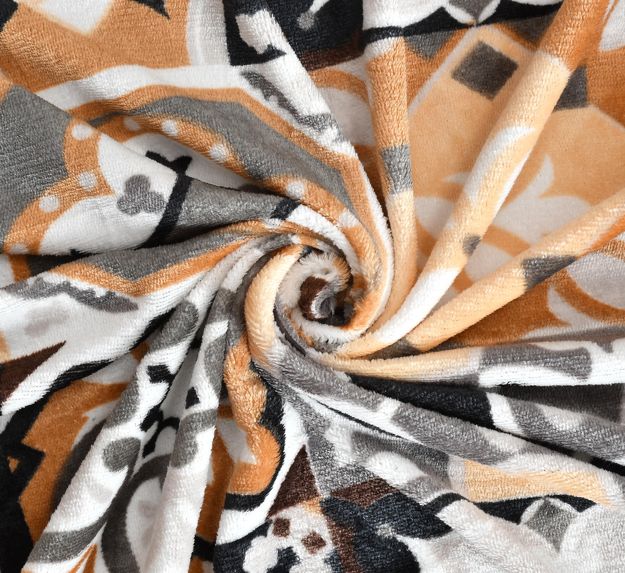 TIB® Warm Reversible Quilt Cover Double Bed with Zipper, Duvet Cover Double Bed Soft Flannel (90x100) Inches