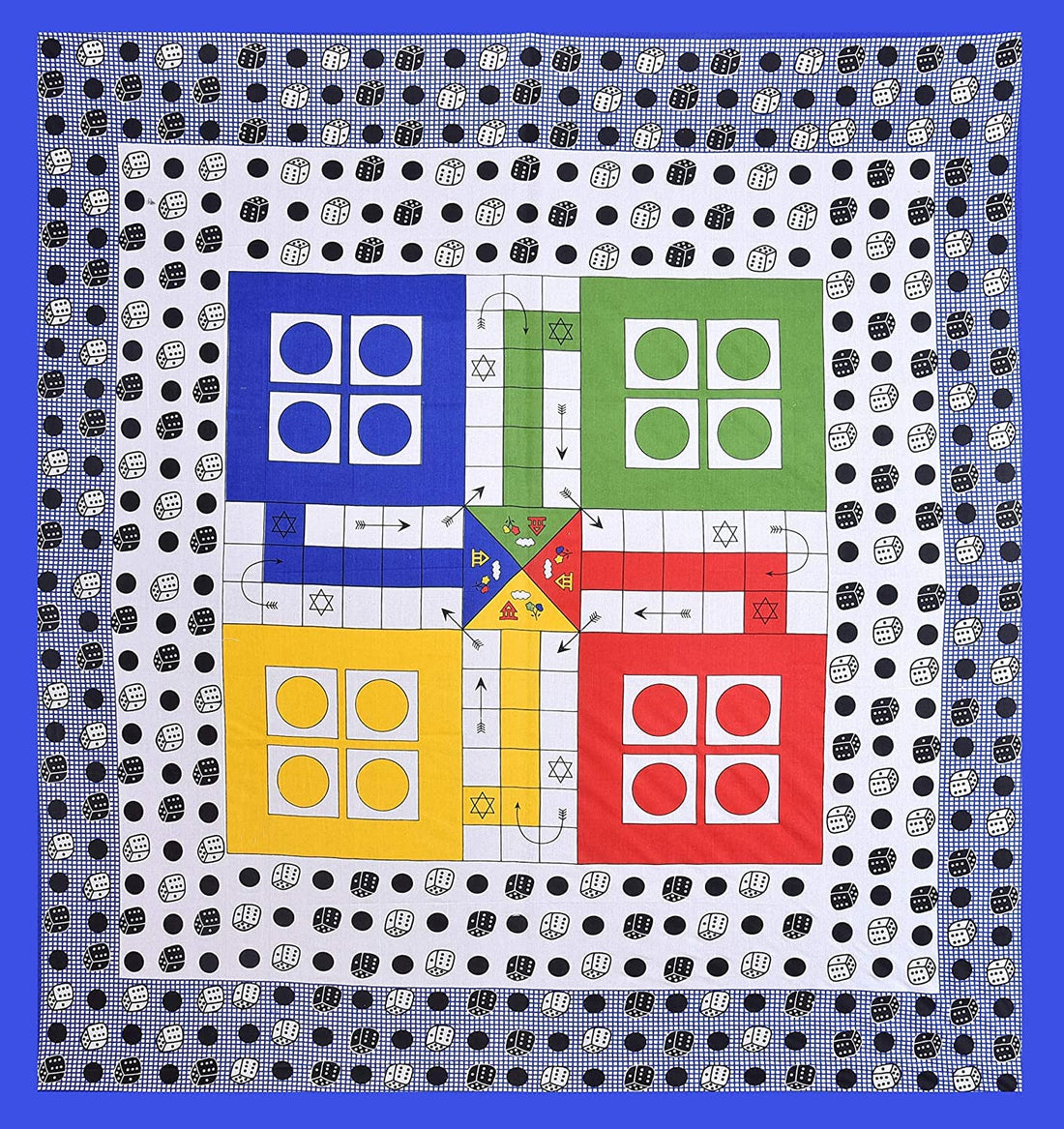 Ludo Bedsheet Set with Pillow Cover and Dice