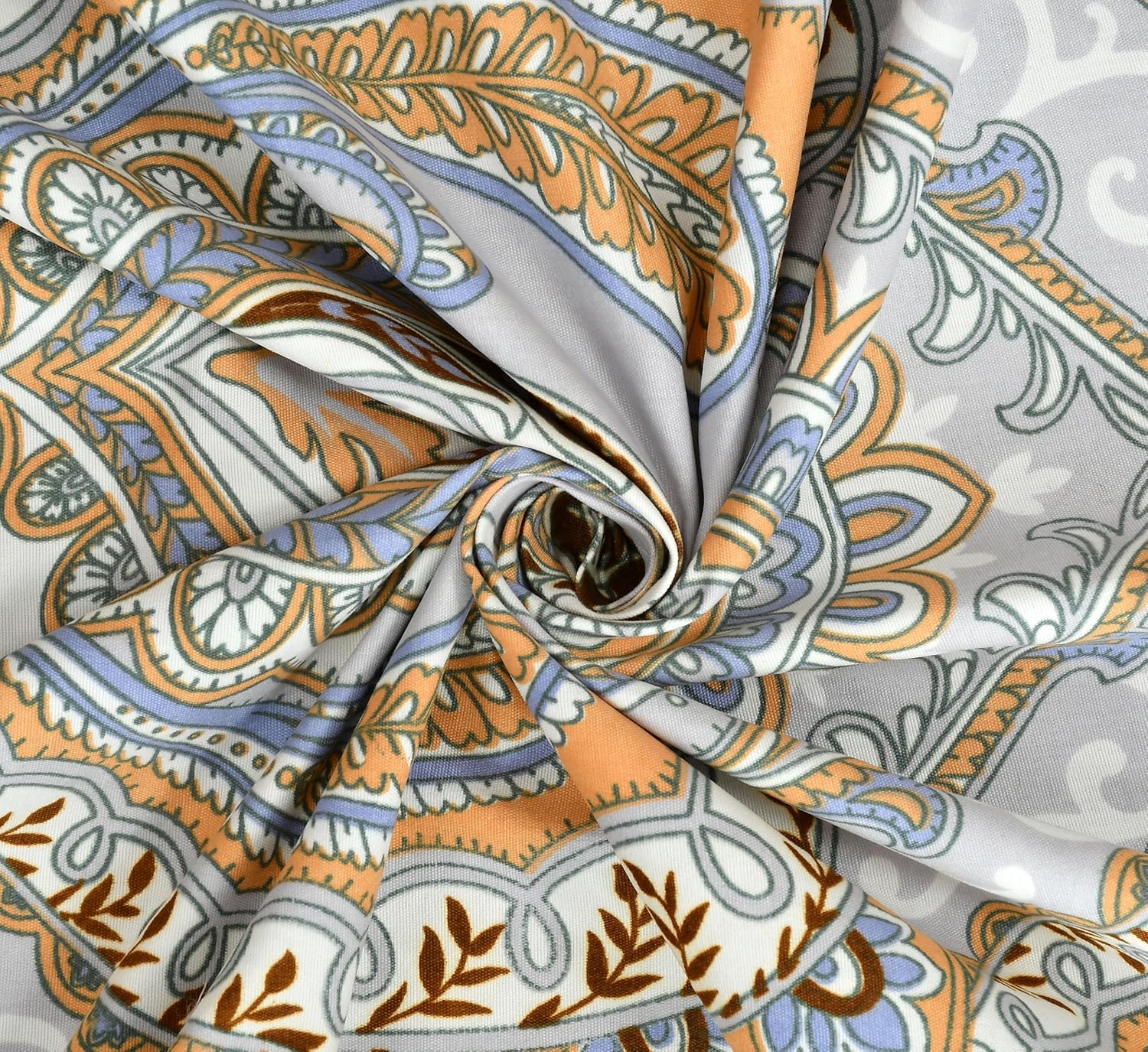 TIB Glace Cotton Elastic Fitted Bedsheets Single Bed 36x78x8 Inches with 1 Pillow Covers, 210TC (Blue Flower, Single)