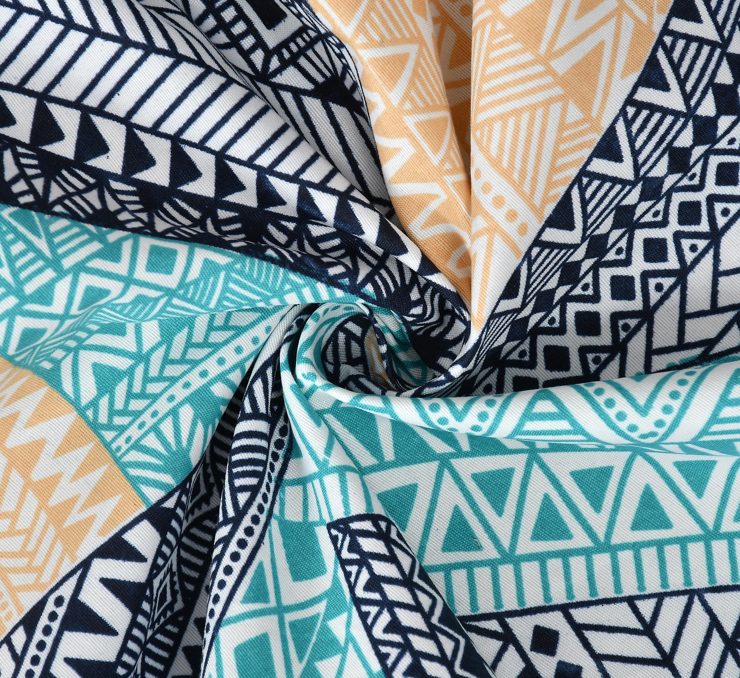 TIB® 140 GSM Soft Glace Cotton Duvet Cover Double Bed II Razai Cover II Quilt Cover II Dohar Cover for Double Bed with Zipper. (Multi Triangle, Double)