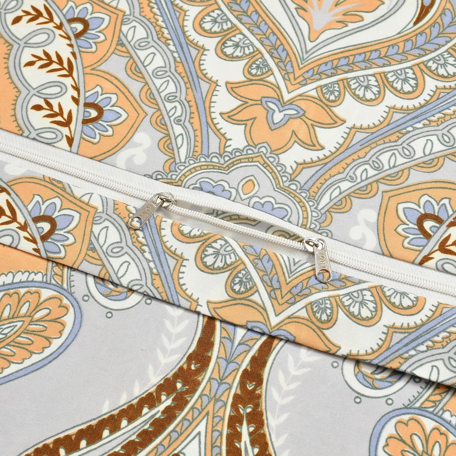 TIB Glace Cotton Elastic Fitted Bedsheets Single Bed 36x78x8 Inches with 1 Pillow Covers, 210TC (Blue Flower, Single)