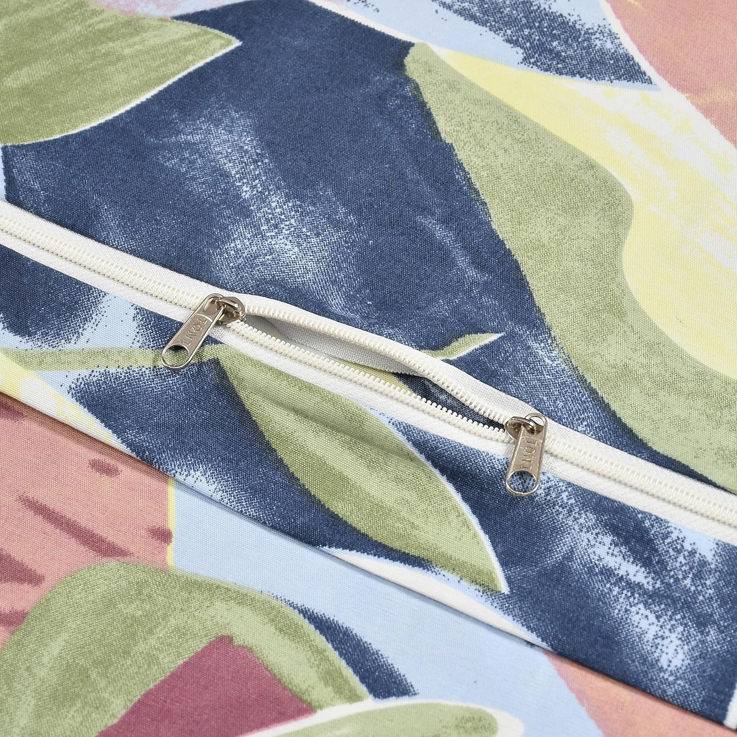 TIB Glace Cotton Elastic Fitted Bedsheets Single Bed 36x78x8 Inches with 1 Pillow Covers, 210TC (Blue Flower, Single)