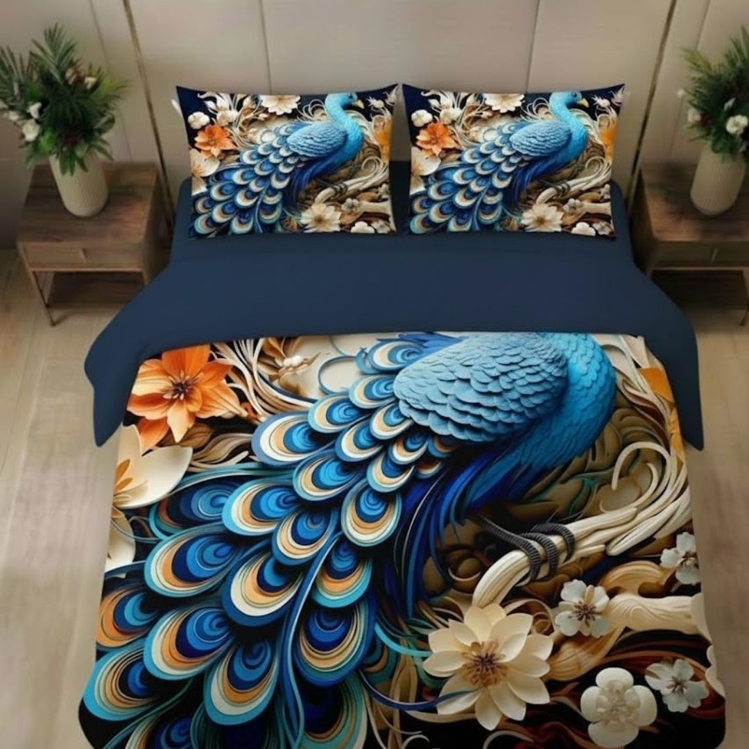 7D King Size Bedsheet with 2 Pillow Covers