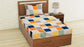 TIB 130 GSM Cotton Feel Polycotton Elastic Fitted Single Size Bedsheet with 1 Pillow Covers -130 TC |  Best Suitable for 36*72*6 inch