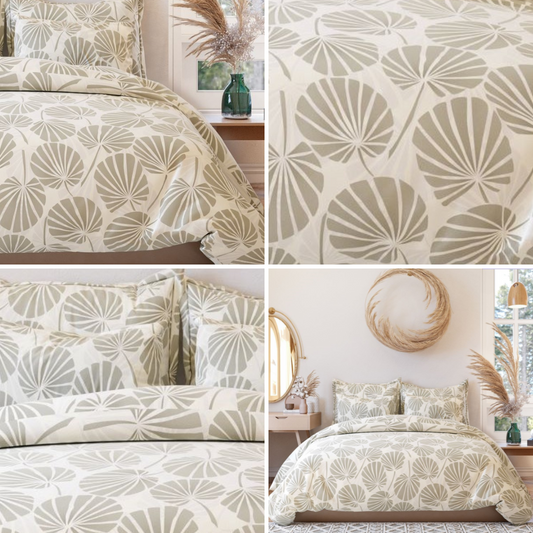 TIB The Intellect Bazaar Glace Cotton Elastic Fitted Bedsheets King Size | Bedsheet for Double Bed with 2 Pillow Covers (72” x 78” or 182 x 198 cm) Leaf-Beige