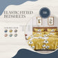 TIB The Intellect Bazaar Cotton Feel Glace Cotton Elastic Fitted Bedsheet/King Size Bedsheet with 2 Pillow Covers -Yellow Flower