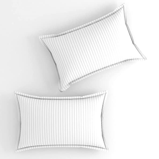 TIB The Intellect Bazaar Glace Cotton Elastic Fitted bedsheets King Size Satin Striped Plain Bedsheet with Two Pillow Covers (White)