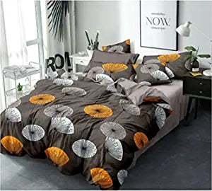 TIB  Glace Cotton AC Comforter Set King Size Double Bed  and Single Bed with  Elastic Fitted  bedsheet and  Pillow Cover (Flower Multi)