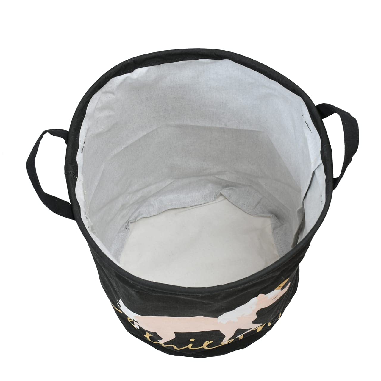 TIB Polyester Foldable Laundry Basket for Dirty Clothes, Black,45-Ltr.