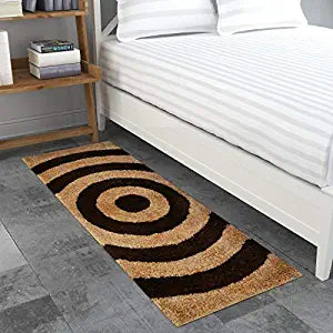 TIB® The Intellect Bazaar Shaggy Bedside Runner Home Floor Décor Rugs - Living, Dinning, Office, Rooms & Bedroom, Hallway Carpet (Cream Coffee)