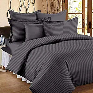 TIB The Intellect Bazaar Satin Cotton AC Comforter Set King Size Double Bed with 1 Flat bedsheet-90x100 inch and Two Pillow Covers (Pack of 4) Grey